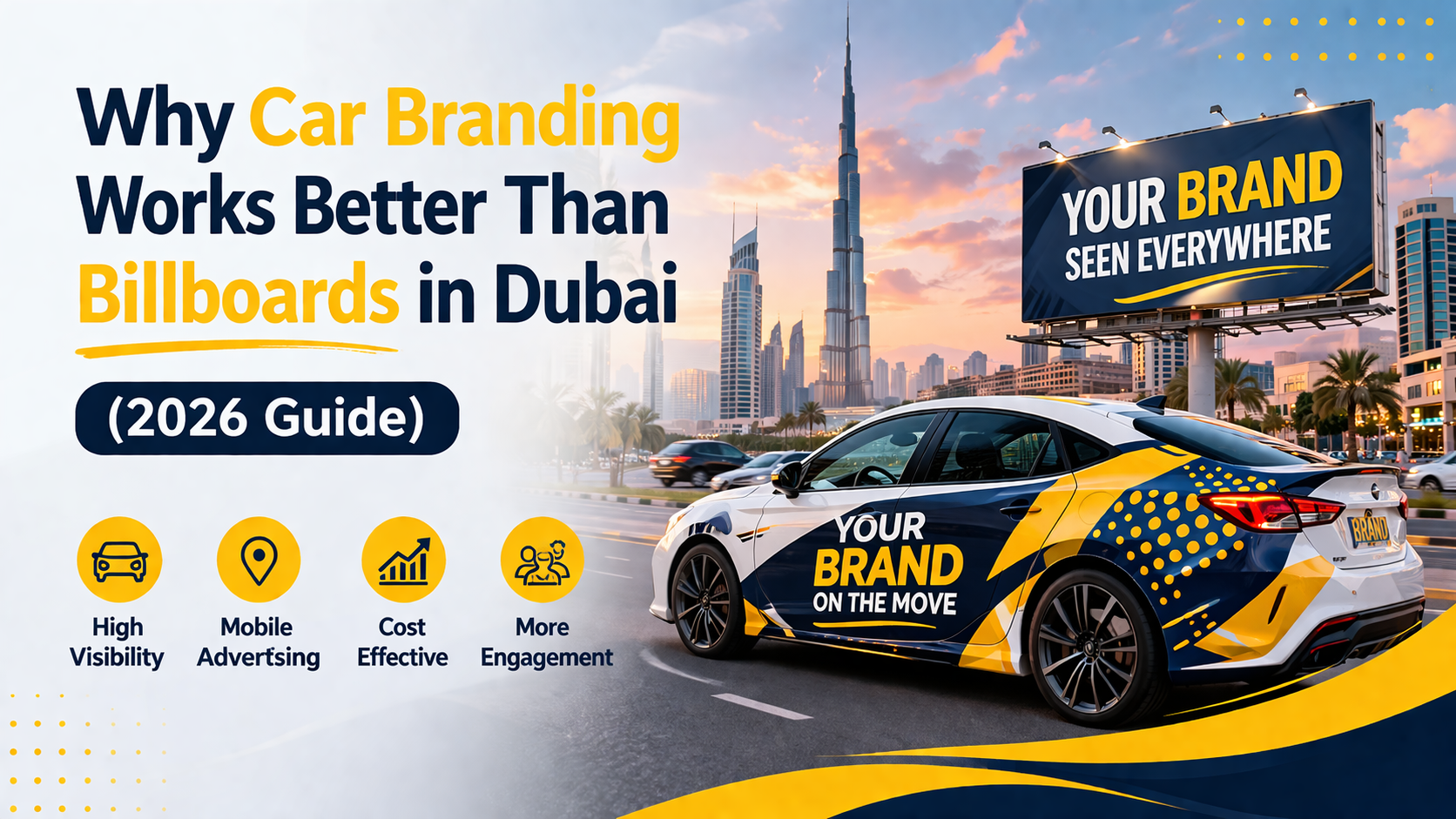 Car branding design on a vehicle in Dubai streets