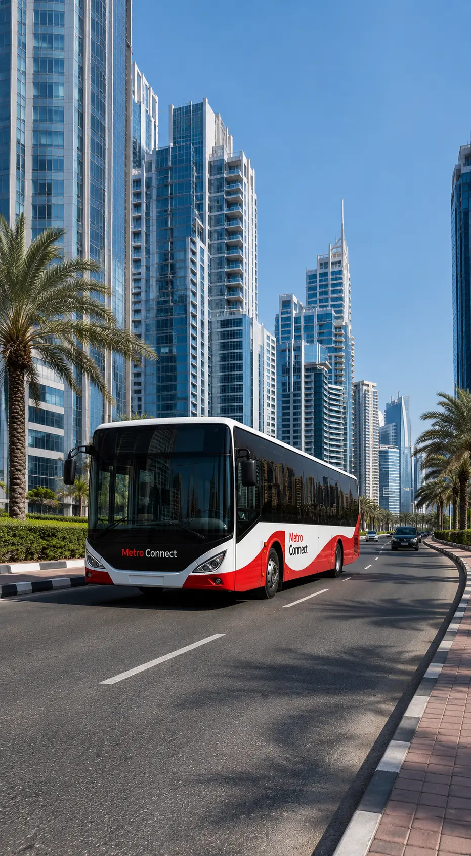 Bus branding in Dubai with professional full vehicle wrap advertising design