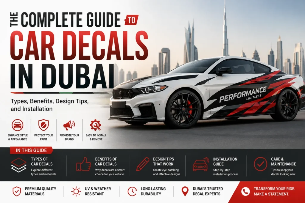Car decals in Dubai for vehicle branding and customization